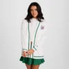 Country Club-cardigan, brodert blomstermønster med «C»-logo