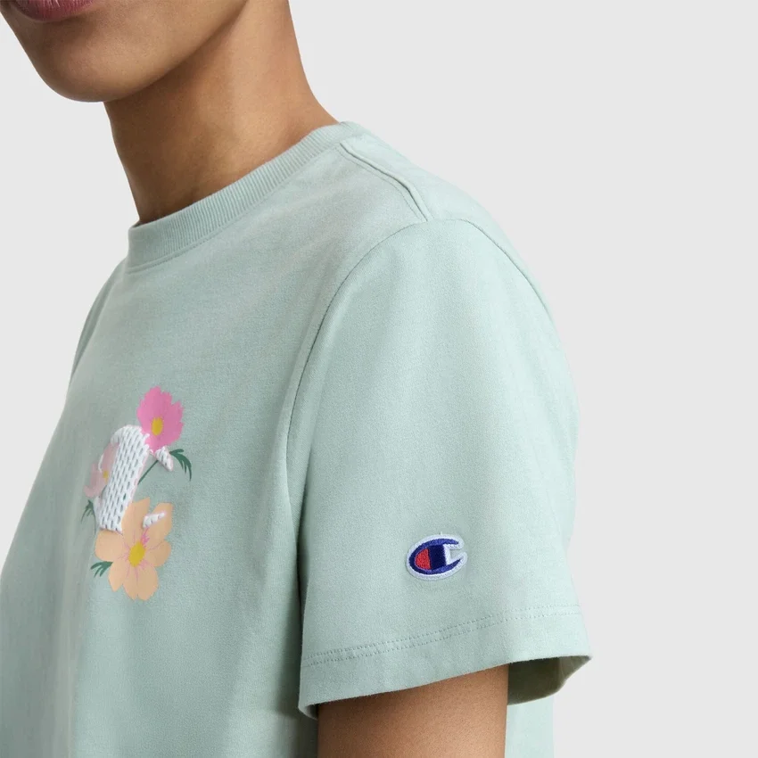 Floral Mesh «C» Graphic T-skjorte, C Logo