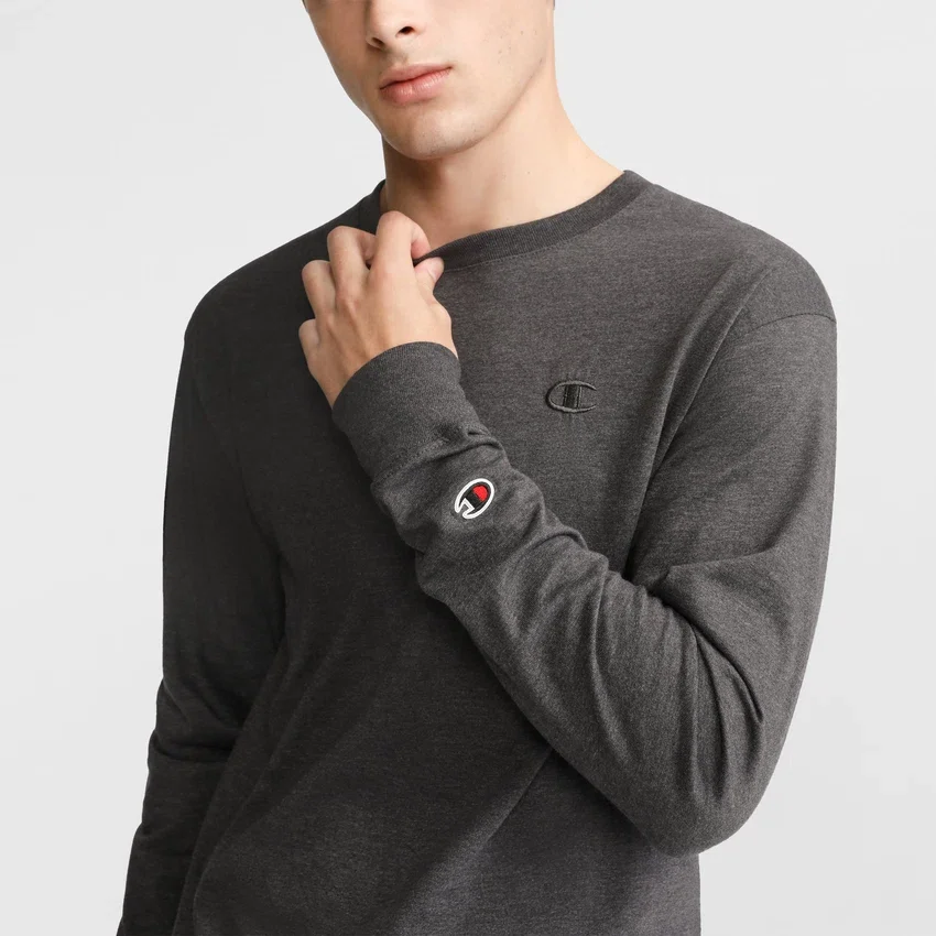 Klassisk langermet T-skjorte, brodert C Logo