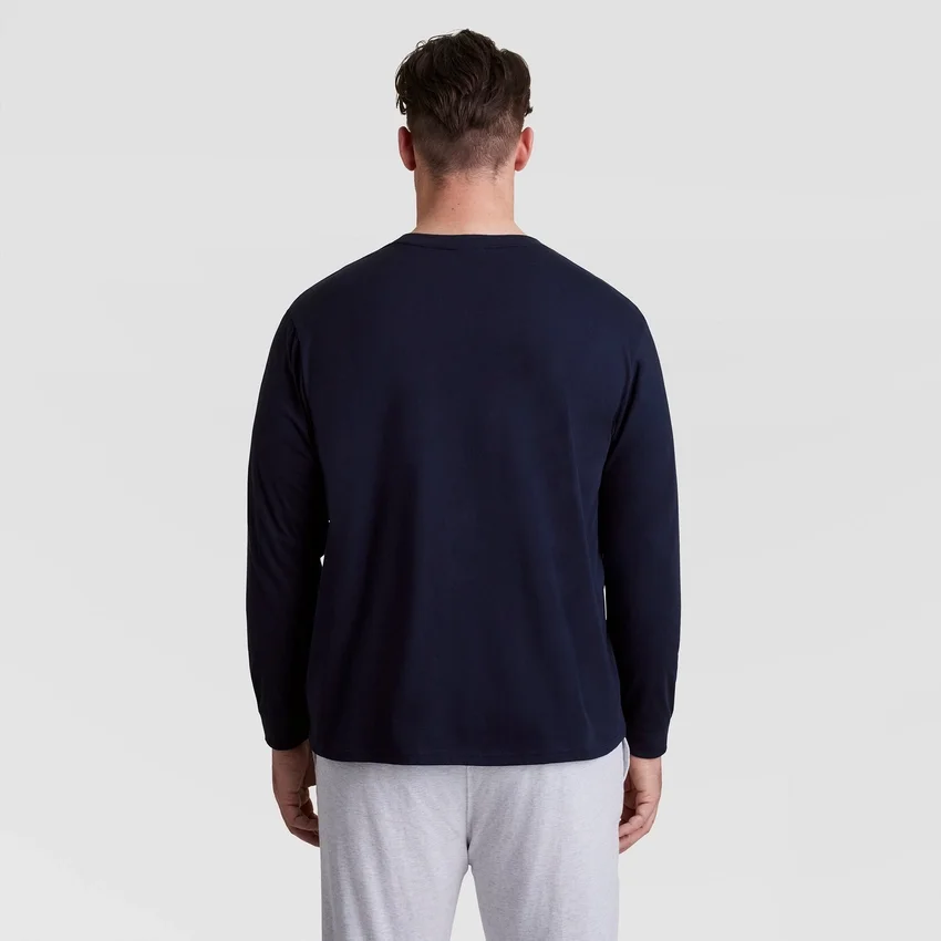 Klassisk langermet T-skjorte, brodert C Logo – Big & Tall