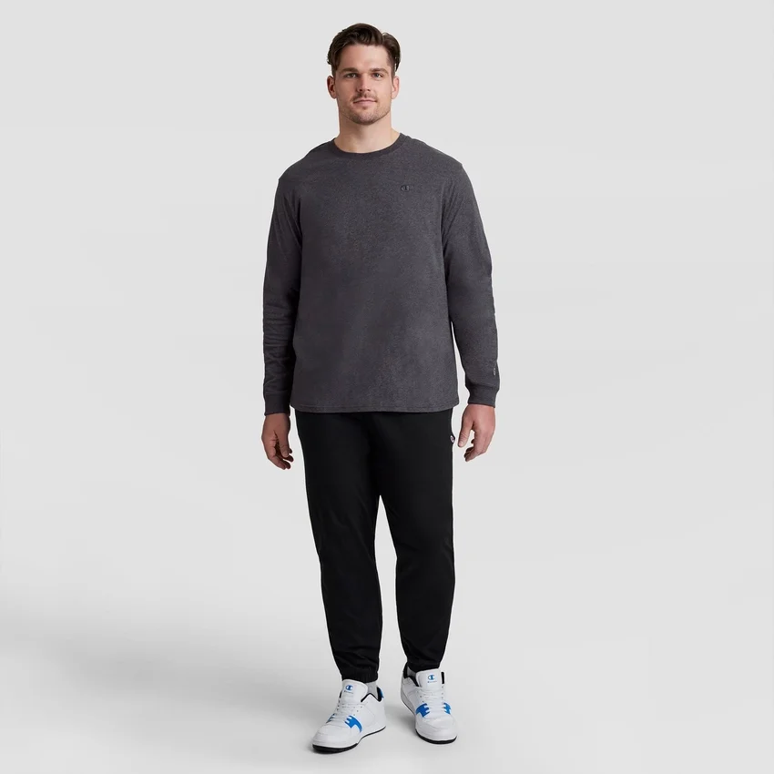 Klassisk langermet T-skjorte, brodert C Logo – Big & Tall