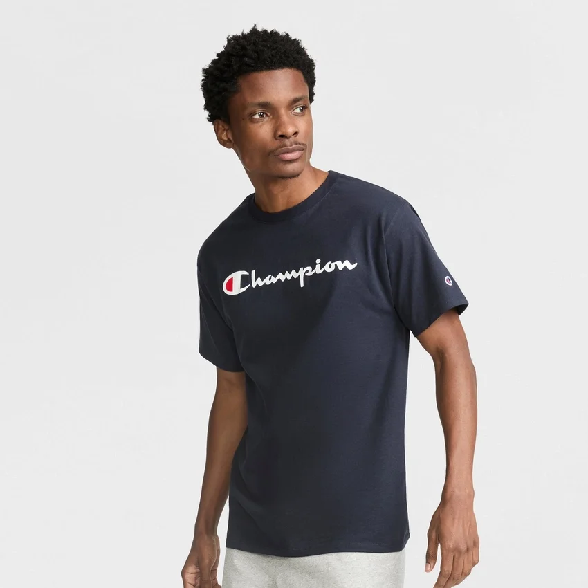 Klassisk T-skjorte med grafisk trykk, Script Logo