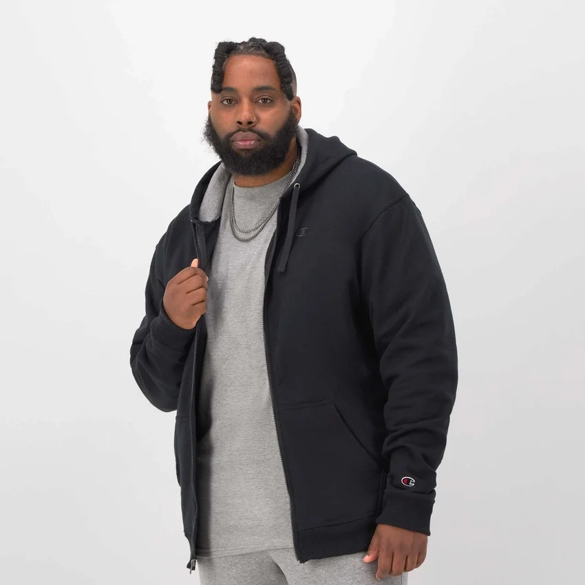 Powerblend-hettegenser med full glidelås, C Logo – Big & Tall