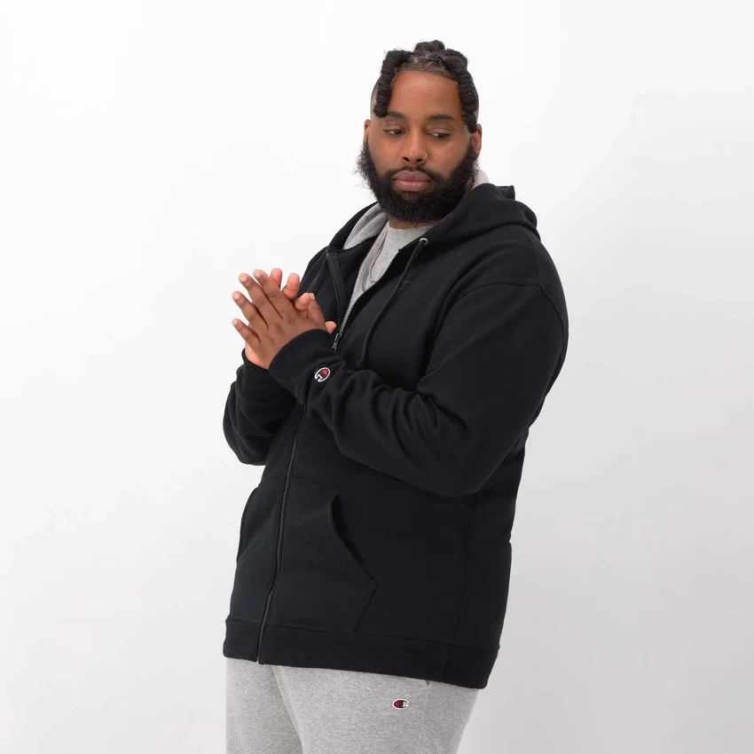 Powerblend-hettegenser med full glidelås, C Logo – Big & Tall